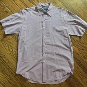 Ralph Lauren Red and White Checkered Button Down Shirt